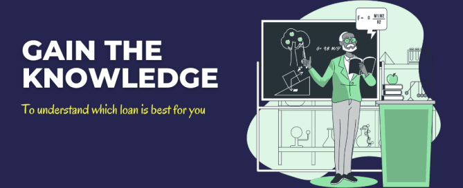 Graphic with the words 'gain the knowledge'